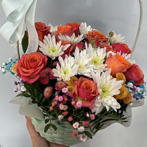 Композиция в корзине «Оранжевое настроение»  в Джанкое