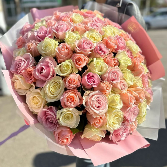 101 Роза радужный микс  в Джанкое