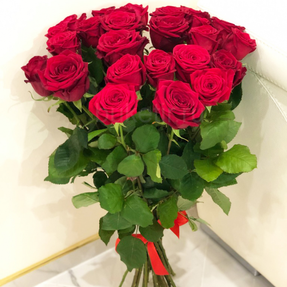 21 красная роза, лента в Джанкое