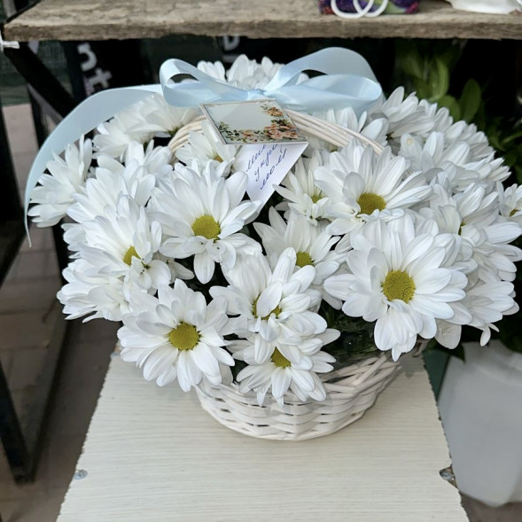 Композиция  «Хризантемы в корзине» в Джанкое