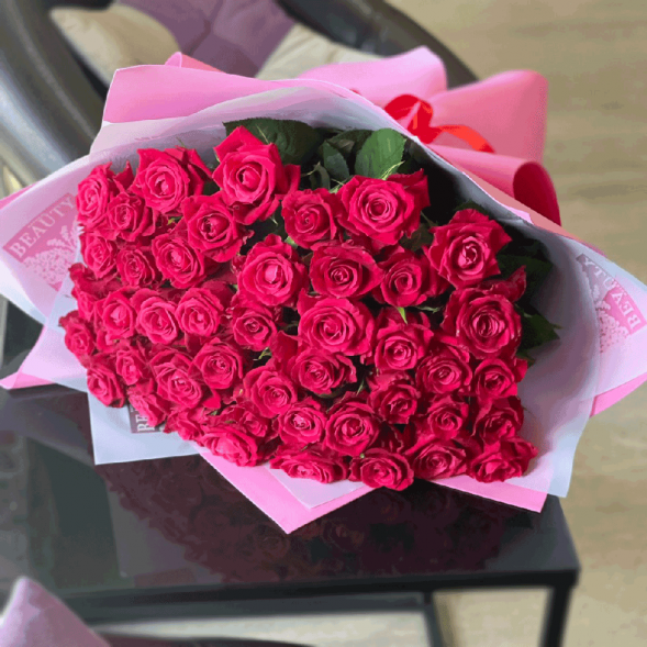 51 розовая роза в Джанкое