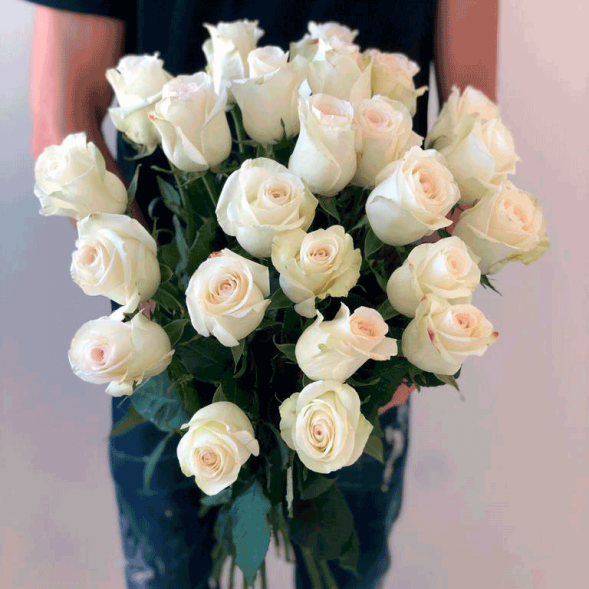 21 белая роза, лента в Джанкое