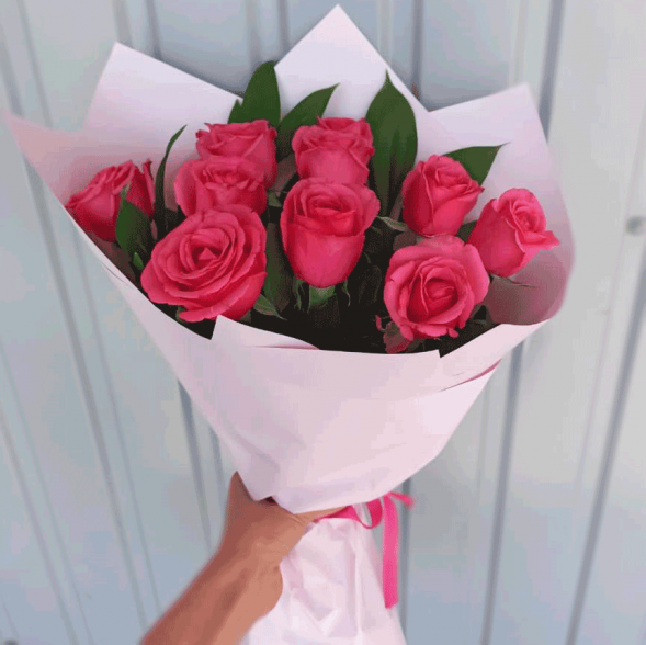 Букет 11 розовых роз в Джанкое