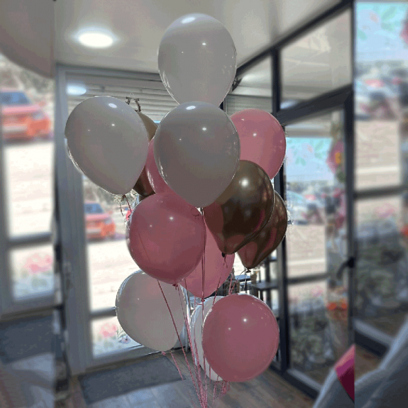 Фонтан из 15 гелиевых шариков микс в Джанкое