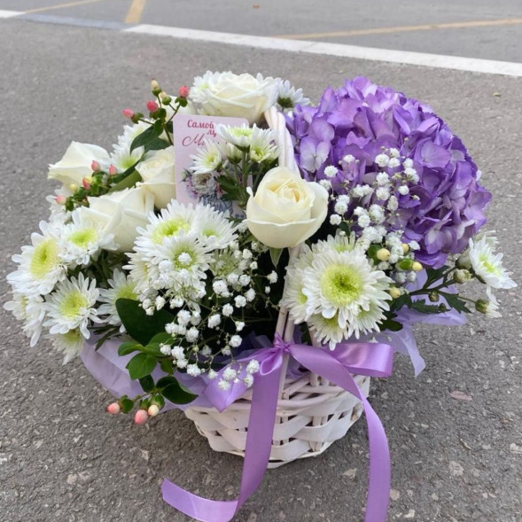 Композиция в корзине «Фиолетовый рай» в Джанкое